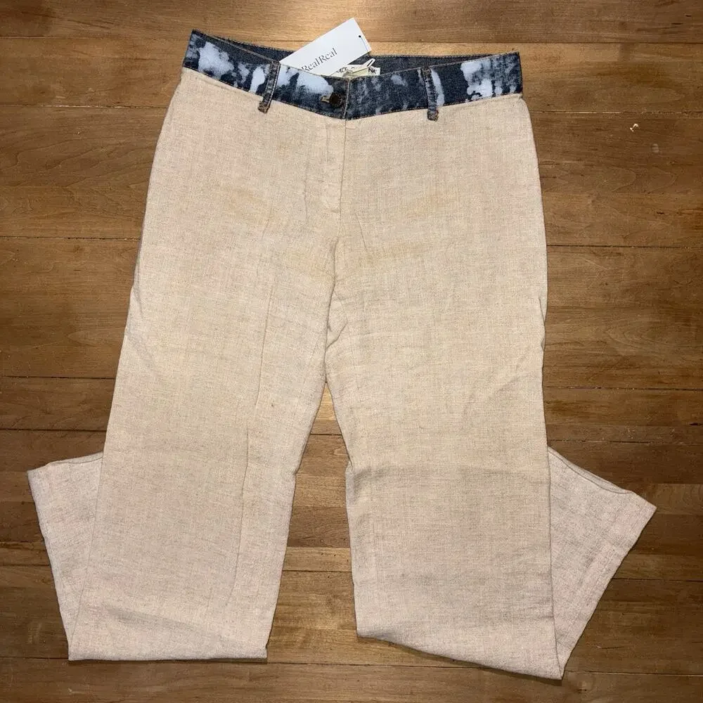 Vintage Dolce & Gabbana Archive Pant DOLCE&GABBANA Pants in mixt Linen. Cream 42